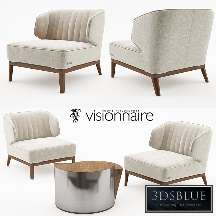 Blondie armchair with Cyborg large table - Visionnaire Home Philosophy