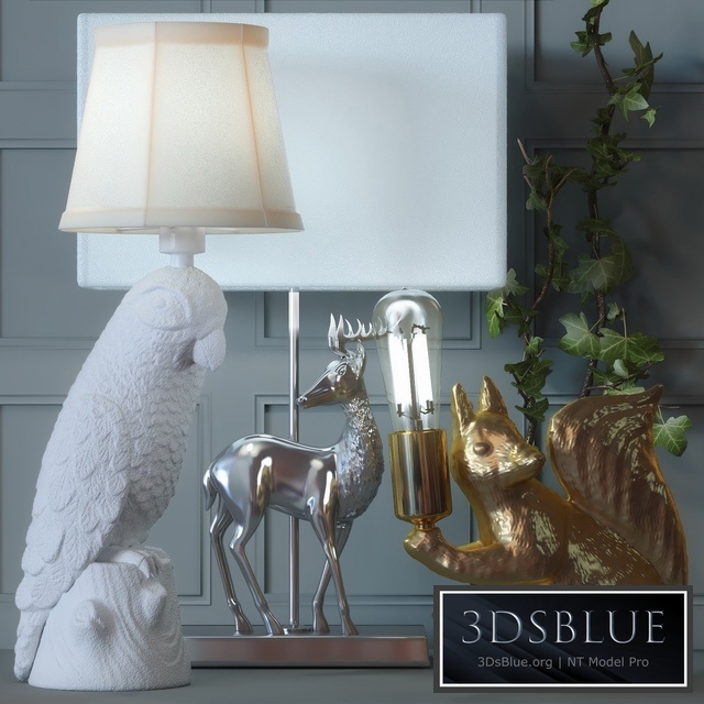 A set of lamps in the form of animals