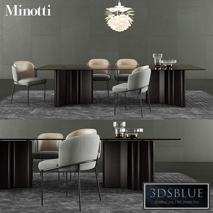 Minotti Lou Dining Table & Fil Noir Dining Chair
