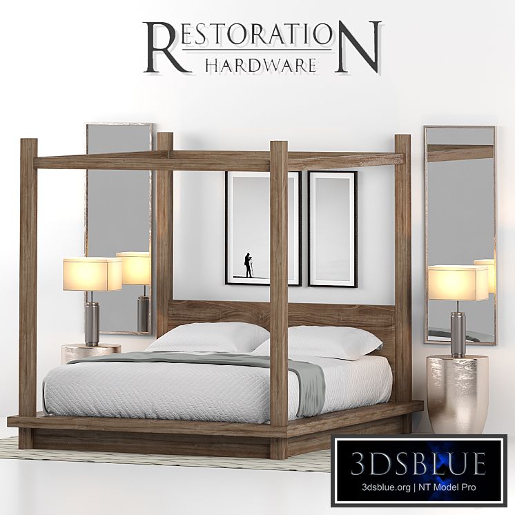 RH RECLAIMED RUSSIAN OAK CANOPY BED