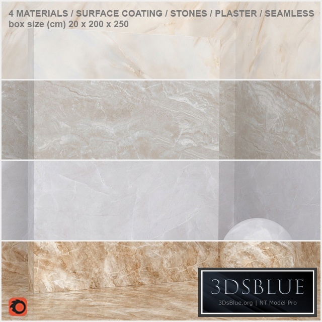 4 materials (seamless) - stone, plaster - set 6