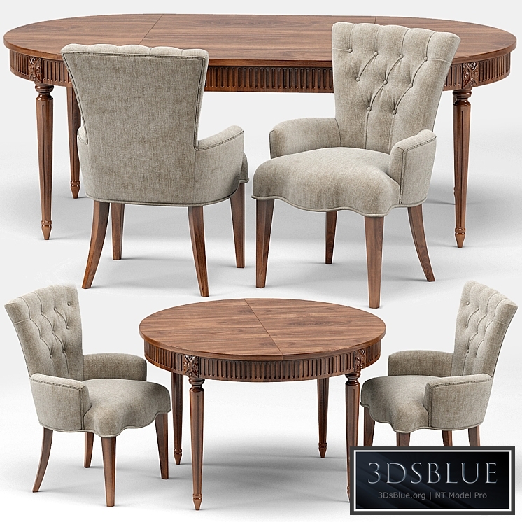 Gustavian Extension Table and Toulouse French Armchair