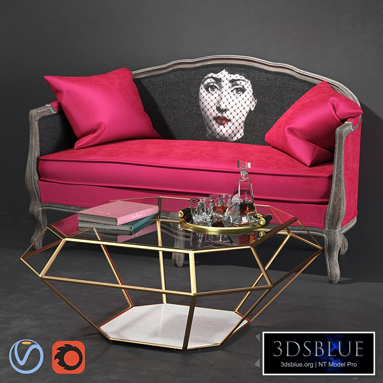 Classically Lina Sofa and Eichholtz Table with accessories