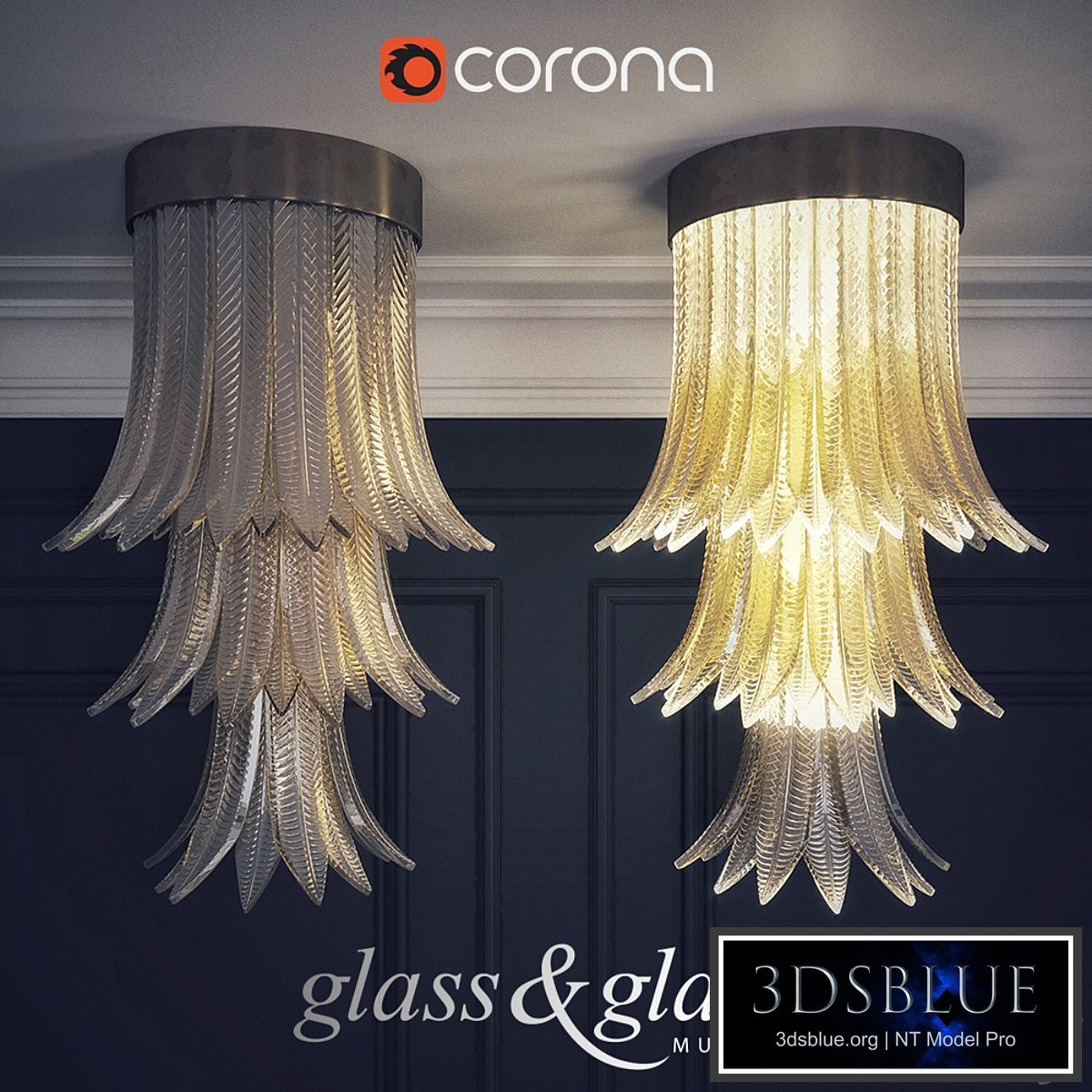 lamp Glass & Glass Sciabole 1 art.1850 / s