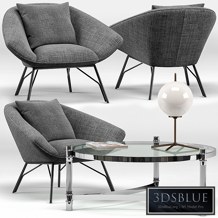 Soren Lounge Chair, Eichholtz Trento Coffee Table