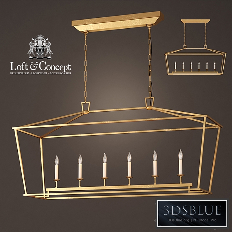 Chandelier 19th C. English Openwork Linear Pendant Bronze