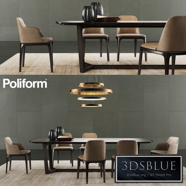 Poliform Concorde Table & Grace Chair