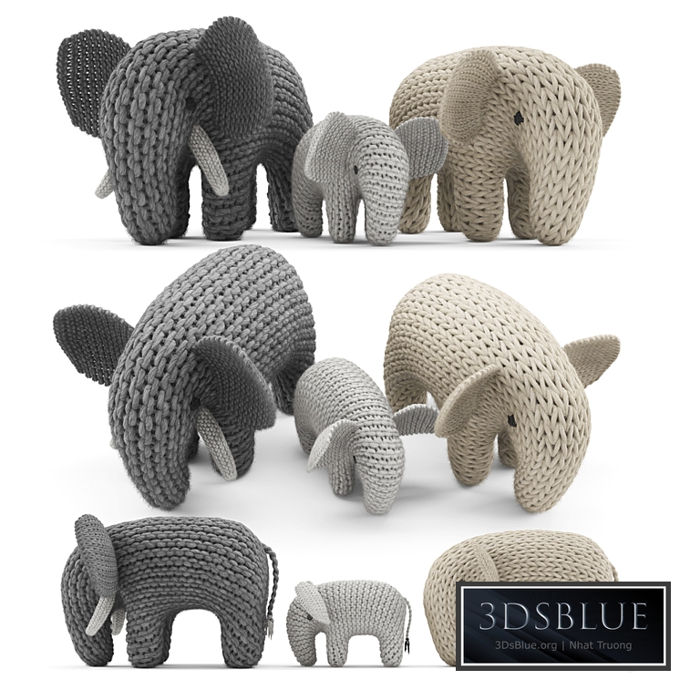 Knitted Elephants Toys