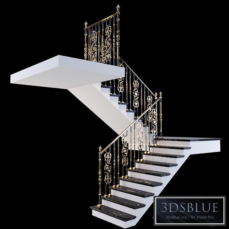 Staircase with handrails