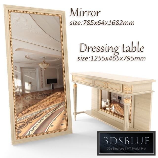 Dressing table with mirror
