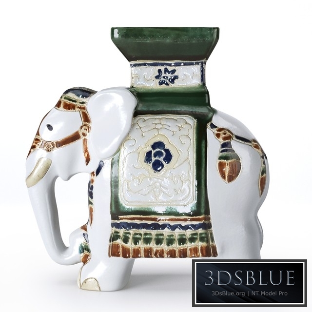Ceramic Elephant Garden Stool