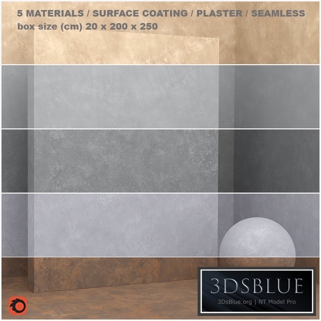 5 materials (seamless) - stone, plaster - set 19