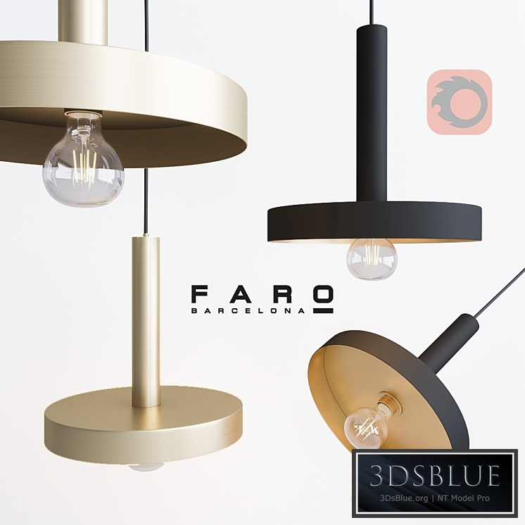 WHIZZ Black and satin gold pendant lamp