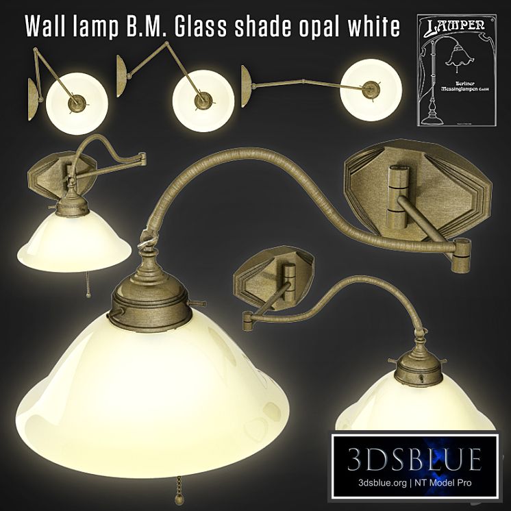 Wall lamp BM Glass shade opal white