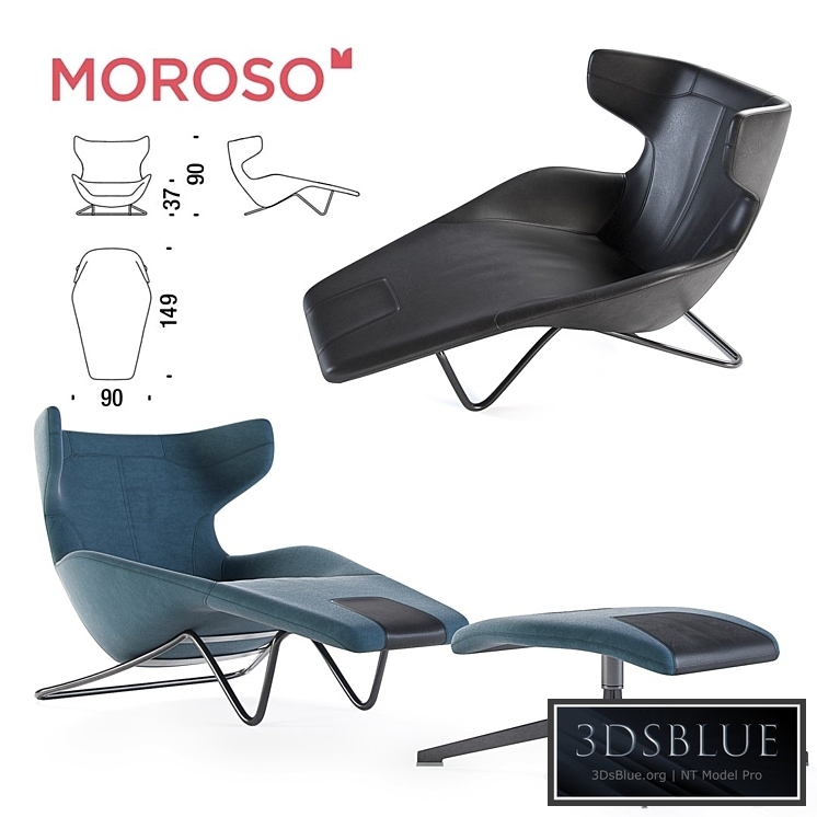 Couch Moroso, take a line for a walk, chaise longue