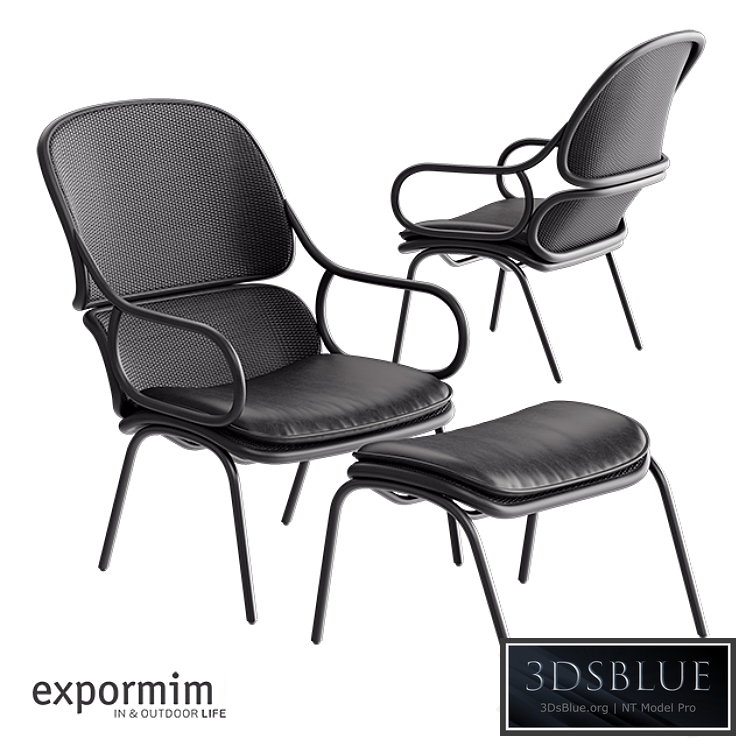 Expormim Frames Armchair with footstool