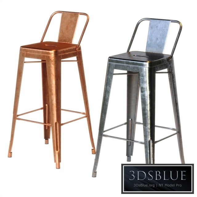 Xavier Pauchard Tolix Style Metal Bar Stool