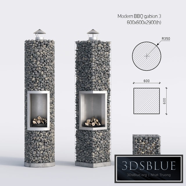 Modern barbecue from gabion 3