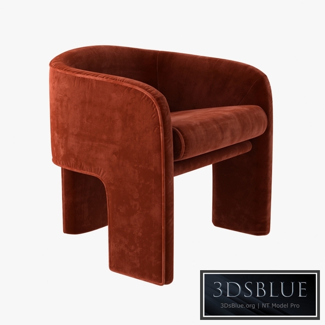 milo baughman armchair in orange velvet