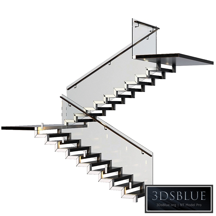 Stairs made of granite, metal and glass with illumination Astro 7481 Borgo 43