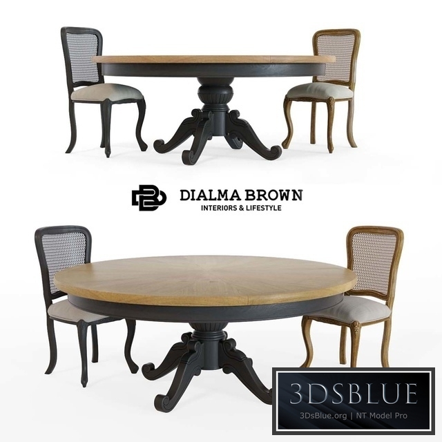 Dialma Brown table and chair