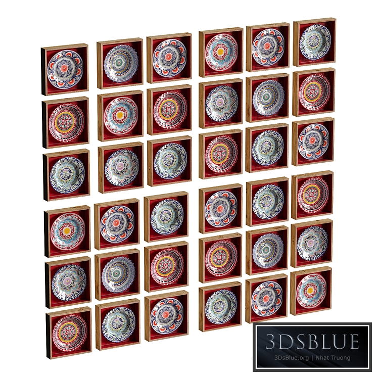 Set of oriental plates