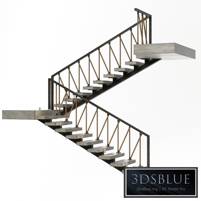 Stairs of concrete, metal and rope, illuminated Astro 7481 Borgo 43