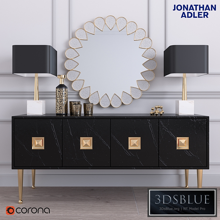 CRAWFORD FOUR DOOR CONSOLE BY JONATHAN ADLER