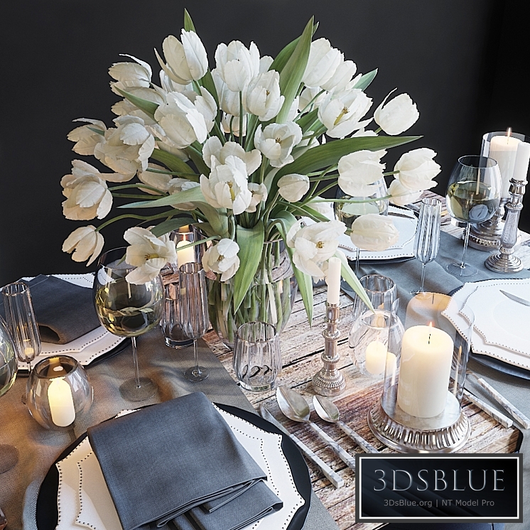 Serving the table 23. Serving with white tulips