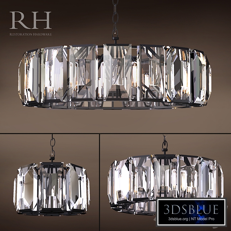 RH HARLOW CRYSTAL CHANDELIER SET of 3