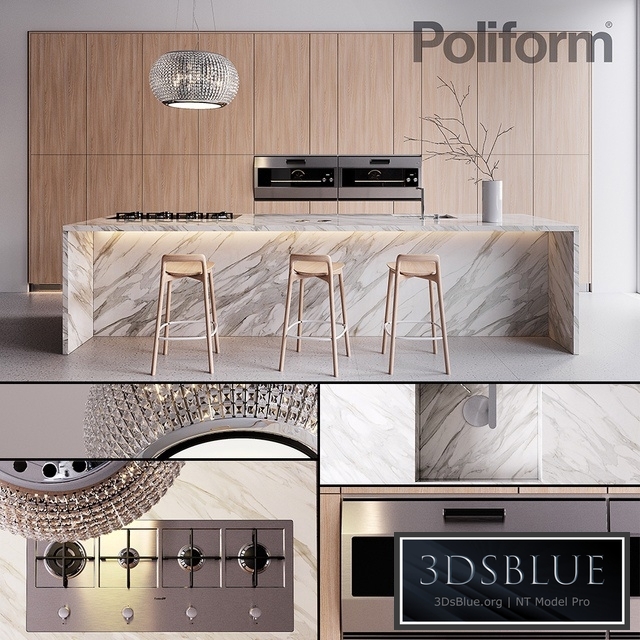 Kitchen Poliform Varenna Trail 2 (vray GGX, corona PBR)