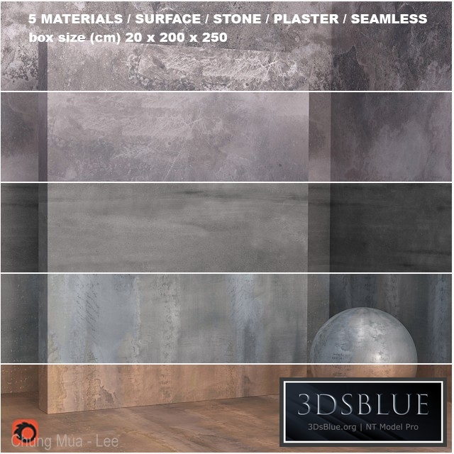 5 materials (seamless) - coating, plaster - set 28