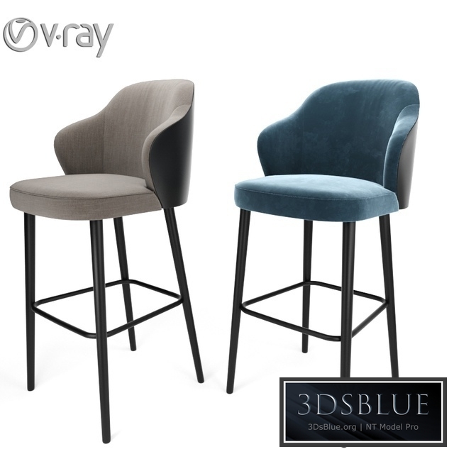 Minotti Leslie Steel Bar Stool