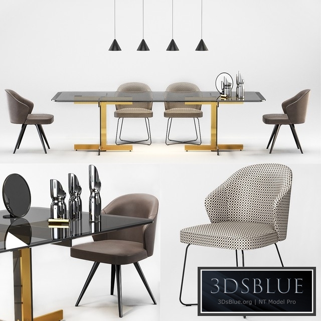 Minotti Catlin Dining Table, Leslie Dining Chairs