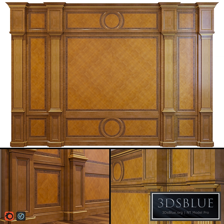 Wooden classical wall panel