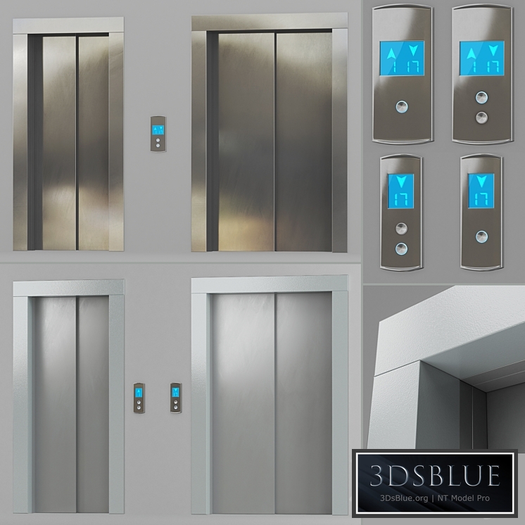 Doors with facings and post-call lift OTIS in 2 colors