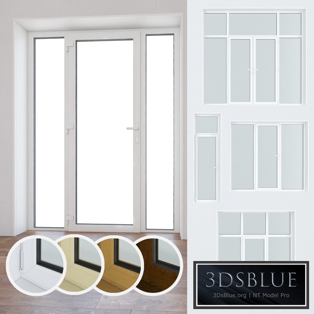 Set of plastic windows and doors 10