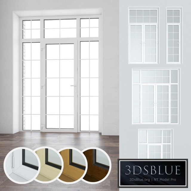 Set of plastic doors and windows 16