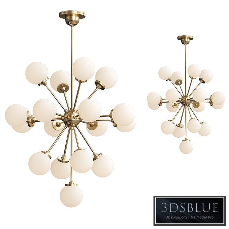 Large Italian Brass Sputnik Chandelier