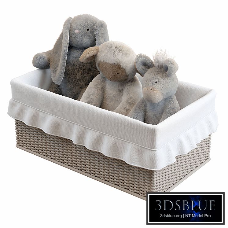 Soft toys in the basket