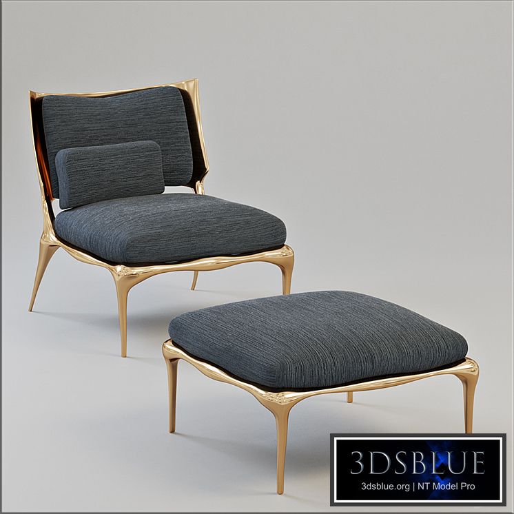 Chair for relaxation and ottoman