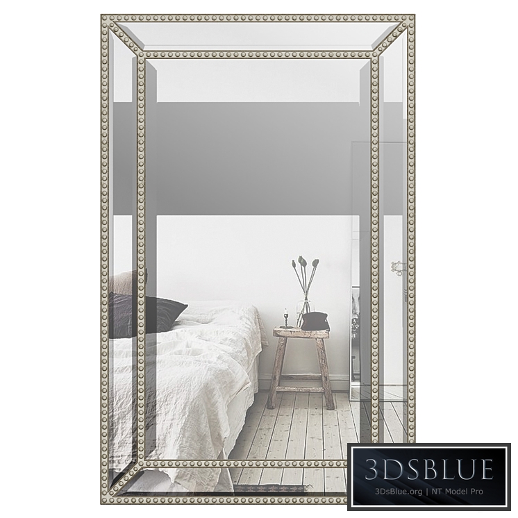 Beveled Beaded Accent Wall Mirror