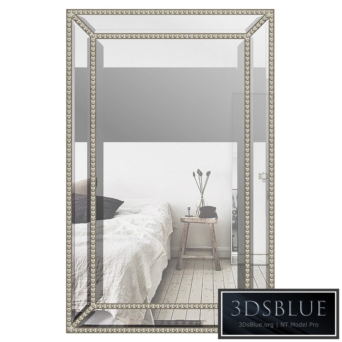 Beveled Beaded Accent Wall Mirror