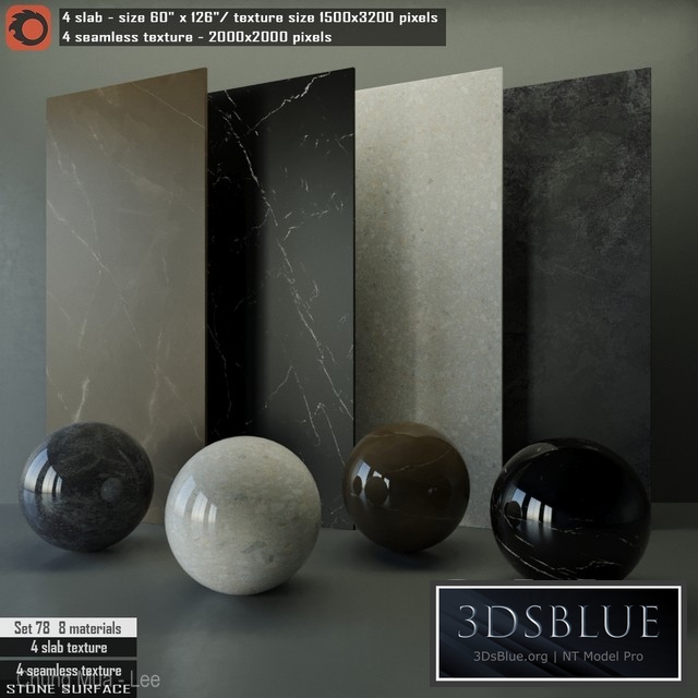 Stone Slab & Seamless texture Set 78