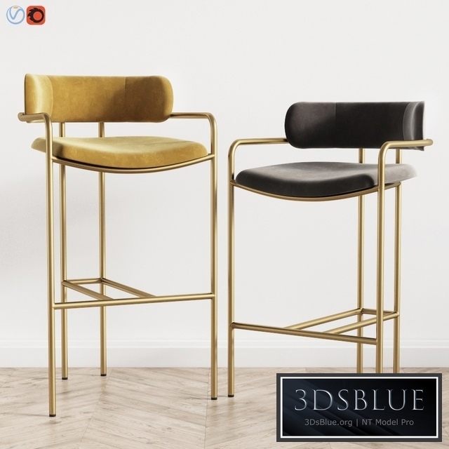 Lenox Velvet Bar and Counter Stools West Elm