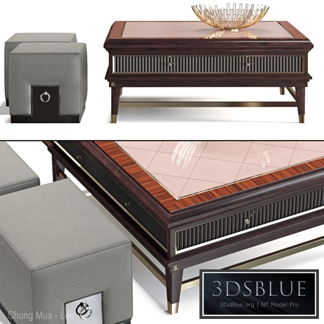 Coffee table and pouf