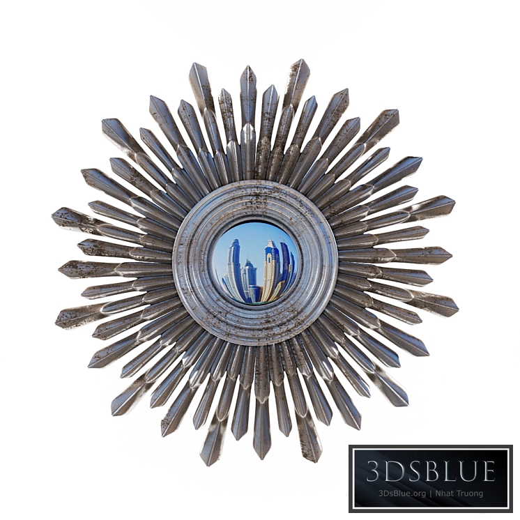 Mirror in metal frame