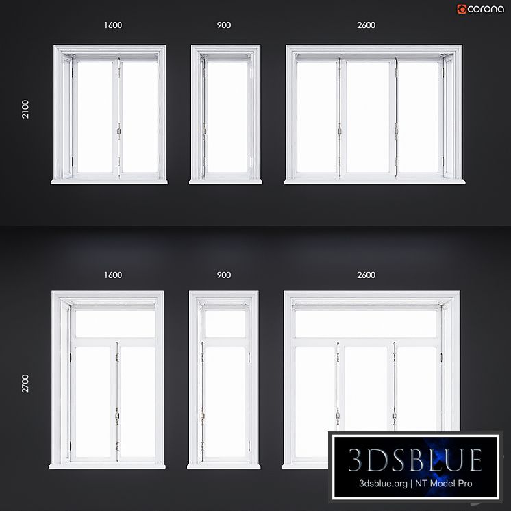 Wooden classical windows