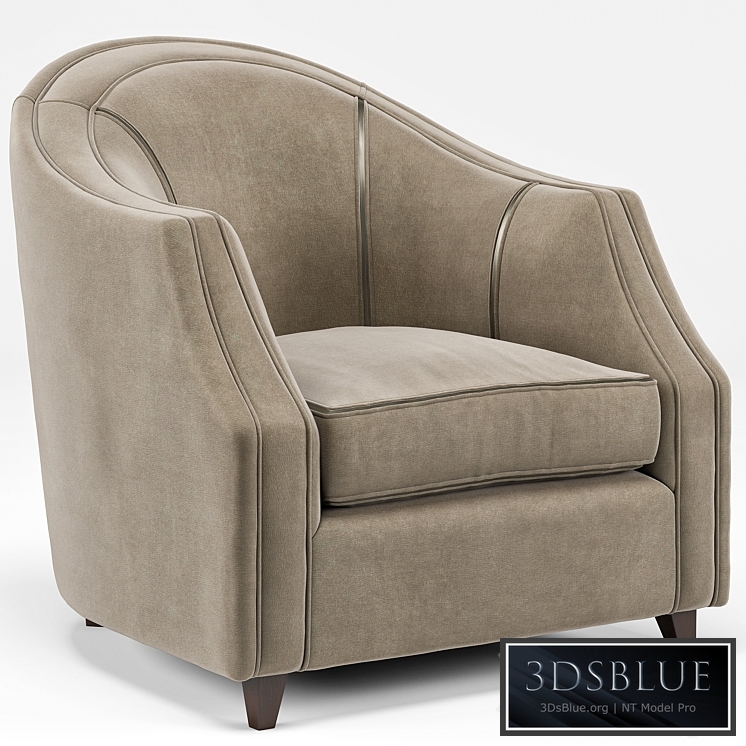 Edina Regency Camel Velvet Round Seamed Arm Chair