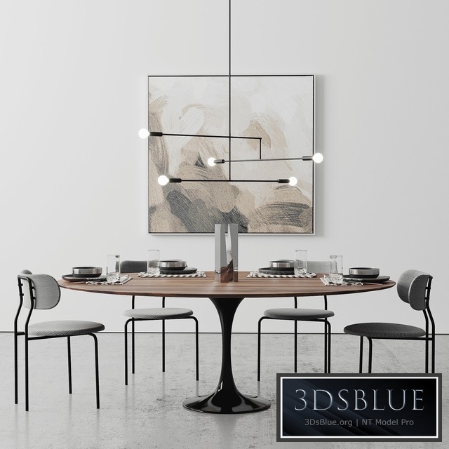 Oval Tulip Dining Table 78 "walnut set